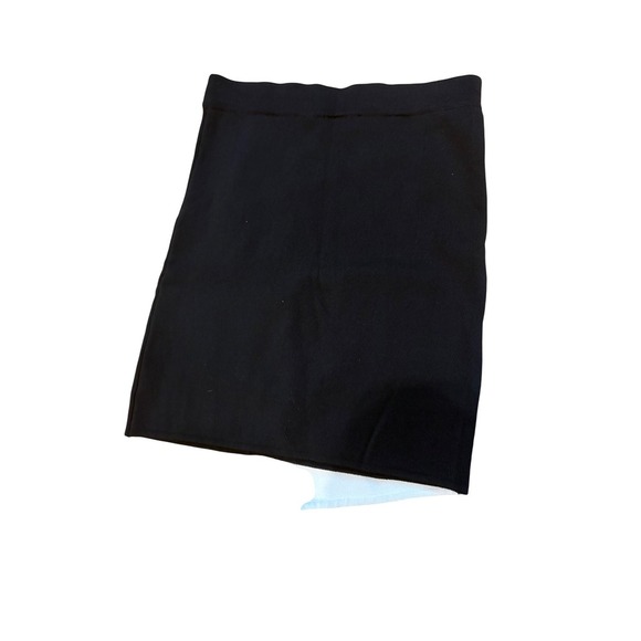 Bebe Black White Color Block Mini Skirt Asymmetrical Zipper Detail Size S - Picture 6 of 6